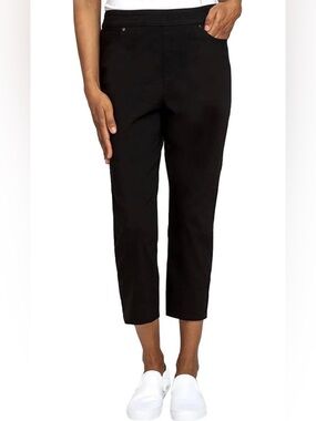 🆕 NWT Mario Serrani Women's Comfort Pull-on Stretch Capri Pant, Size S, Black